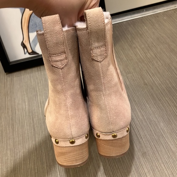 J. Crew Suede Chelsea Clog Boot Faux-Fur lining Bronzed Clay color Size 6.5 - Picture 7 of 11